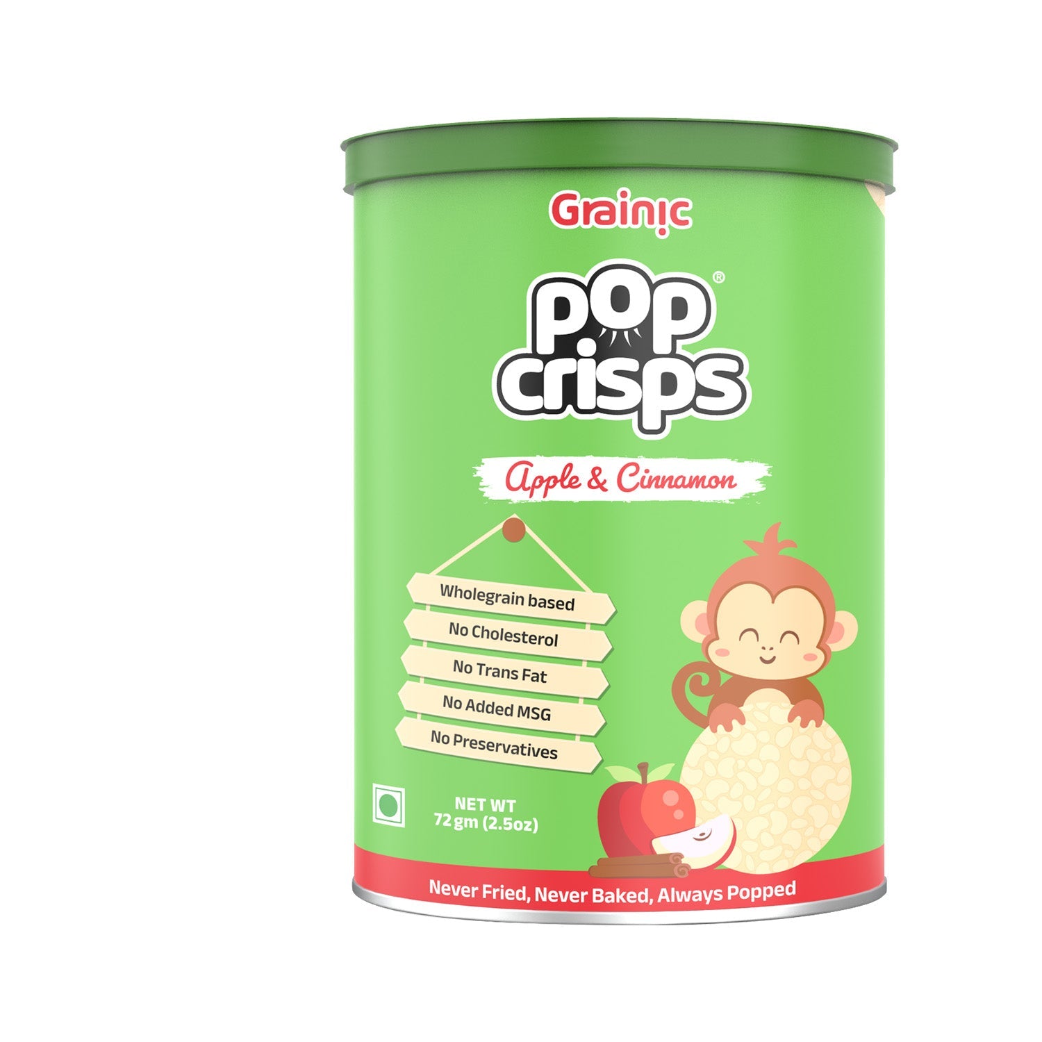 PopCrisps- Assorted Popped Rice Crisps I Apple & Cinnamon/Salted Caramel/Buttery Chocolate Pack of 6