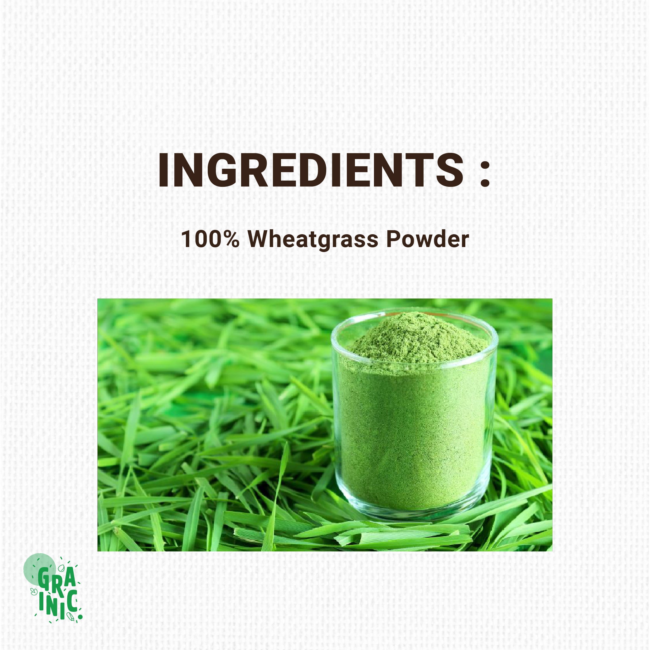 100% Organic Wheat Grass Powder